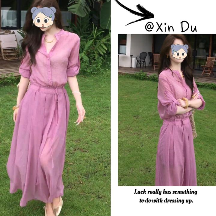 2025夏季新款时尚显瘦气质女士网红洋气两件套百搭款D21646