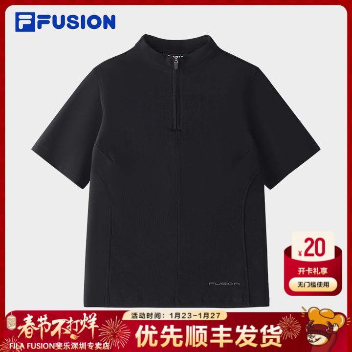 FILA斐乐【修身显瘦】短袖T恤女紧身运动休闲半截袖夏季T11W511102F