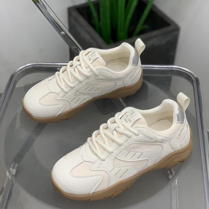 【香港轻奢Sakurano&樱央】轻便透气网面真皮老爹鞋女2025年夏季