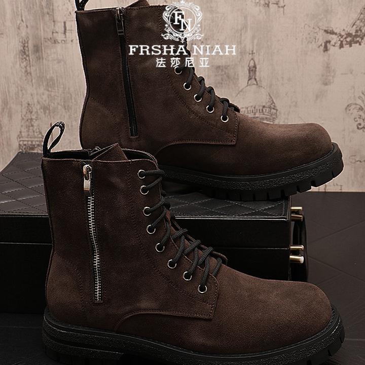 【马丁靴】法莎尼亚爆款素面复古风休闲保暖男士百搭通勤增高工装靴