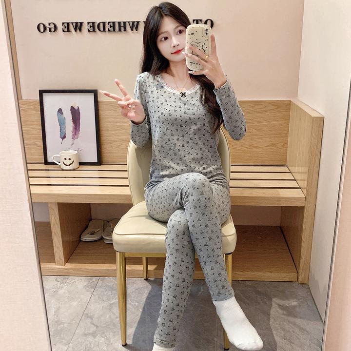 卡通小熊2025秋冬季睡衣女长袖长裤韩版保暖女士家居服套装可外穿