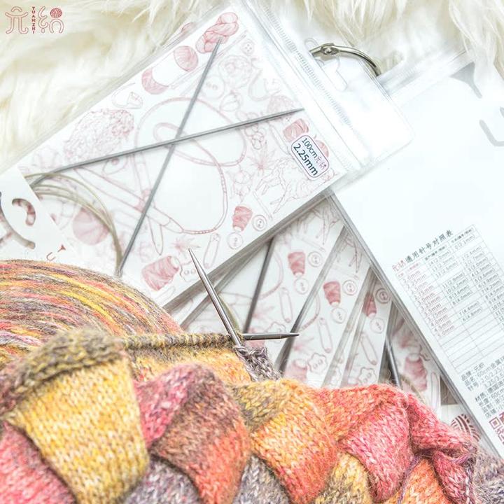 元织80/100cm织毛衣棒针不锈钢环形针进口尼龙绳毛线手工编织工具