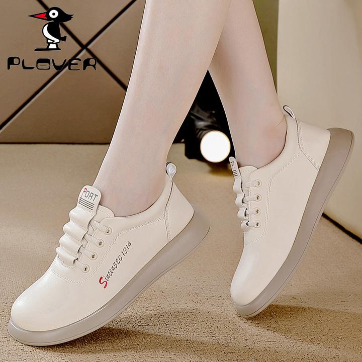 PLOVER小白鞋2025新款秋季松糕软底休闲鞋防滑轻便一脚蹬单鞋