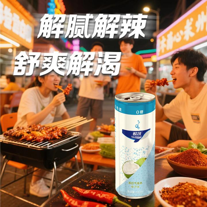 【24罐】鲸奇无糖健康苏打气泡水0糖0脂肪0卡原味秋冬饮品苏打水