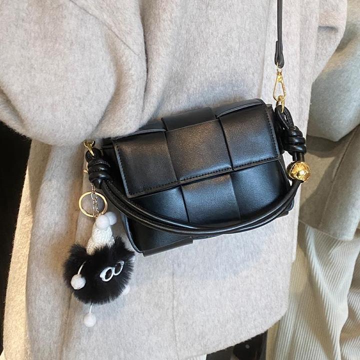 小众时尚编织包包女2024新款冬季简约百搭小方包感休闲斜挎包