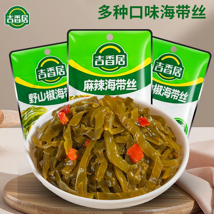 吉香居海带丝麻辣味野山椒味大包即食凉拌海味下饭菜咸菜佐餐年货