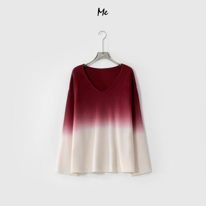 ME【吊染渐变】初秋轻奢极简百搭时尚设计款休闲毛衣MEQA1691