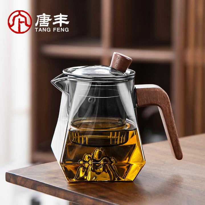 【唐丰】茶壶家用全套木把功夫泡茶壶茶具办公室加厚带盖分茶