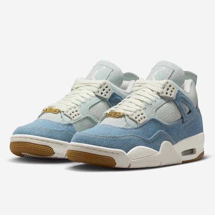 Air Jordan 4 Retro AJ4 中帮复古篮球鞋 女款牛仔拼接IB6716-100
