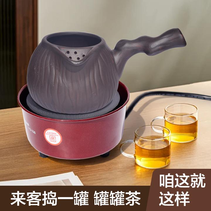 甘肃罐罐茶罐子茶具陶瓷茶壶罐子围炉耐高温电炉子煮茶壶老式农村