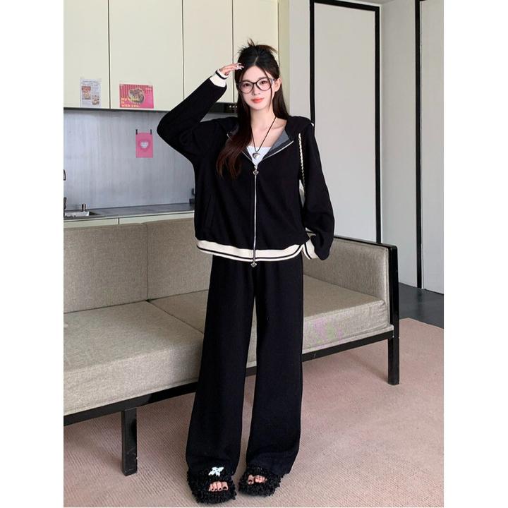 时尚休闲运动套装女春秋季2025年新款大尺码胖mm遮肉显瘦超火两件