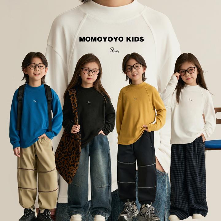 【舒适到底】男女童半高领T恤秋冬字母印花保暖儿童上衣8815D