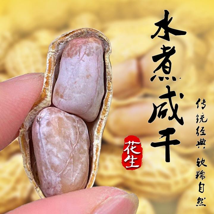 广东忠信水煮咸干花生盐水晒干解馋坚果零食充饥水煮晒干花生白晒