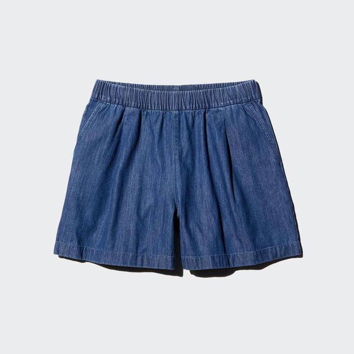 优衣库女装棉质松紧短裤/牛仔休闲居家可外穿473757