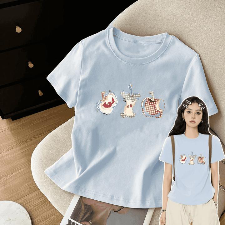 2025新款显瘦夏季漂亮短袖正肩清纯洋气上衣甜美可爱风格t恤女装