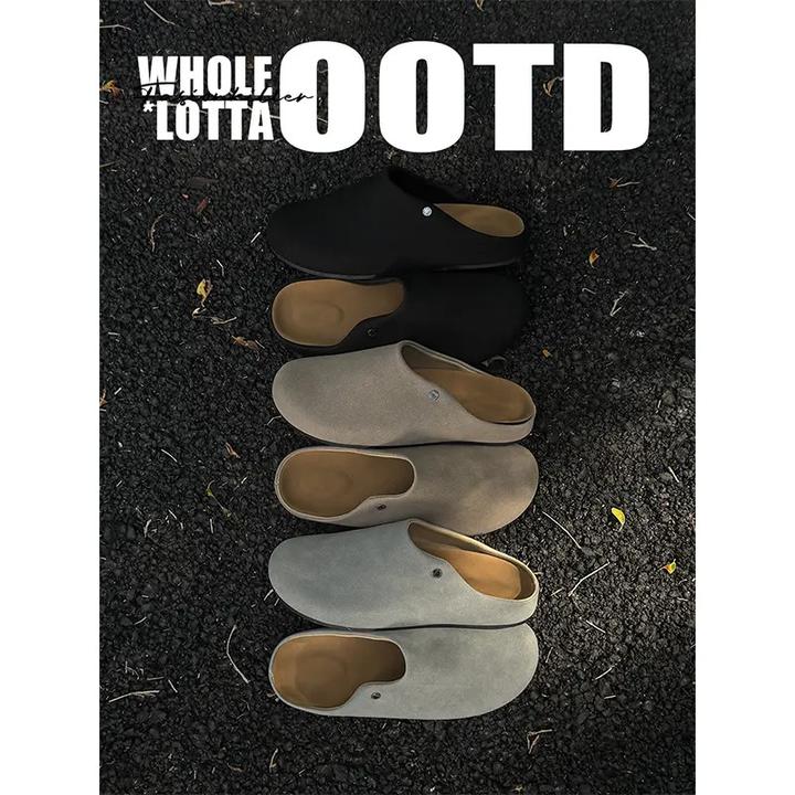 MaelowMatt极简穿搭复古轻奢勃肯鞋Cleanfit休闲百搭潮流包头拖鞋