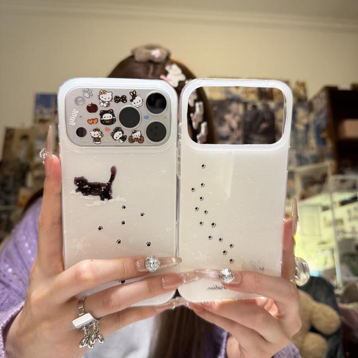 雪地猫咪小狗IMD适用iPhone17手机壳华为荣耀vivo创意oppo小米17
