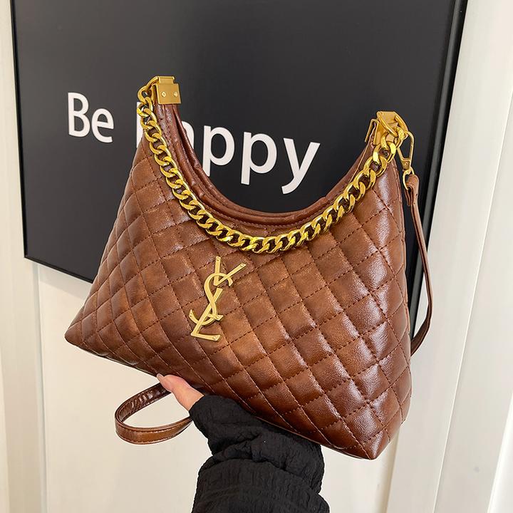 香港品牌包时尚链条包新款大容量菱格小香风女包轻奢质感斜挎包包