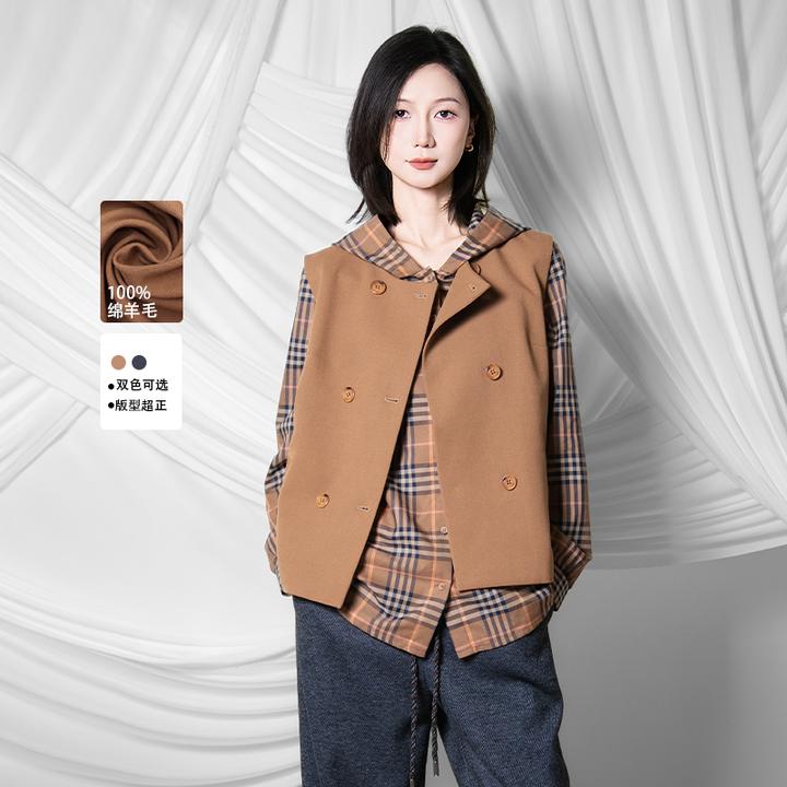 玛丝恩迪秋季新款美拉德穿搭马甲高级感氛围马甲外搭40219