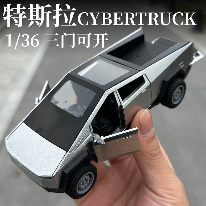 仿真1:36特斯拉赛博皮卡车模型可开门男孩越野车儿童玩具惯性汽车