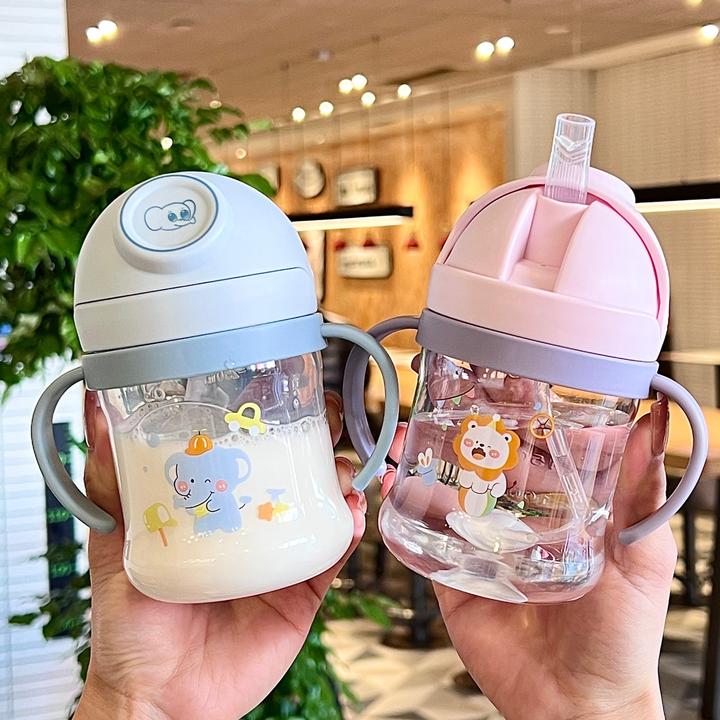 儿童水杯喝水杯宝宝吸管婴儿饮水杯吸管水壶出带重力球可爱杯子