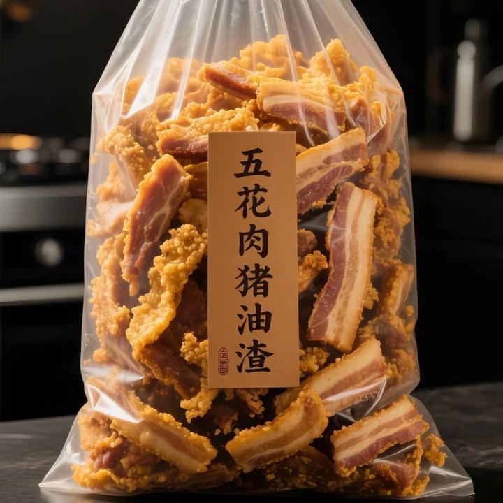 【青岛特产】猪油渣酥脆皮五花肉脂渣油炸特产香酥猪肉酥零食下酒菜