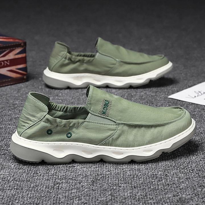 老北京布鞋男2025新款夏季一脚蹬懒人帆布鞋透气休闲软底冰丝防臭