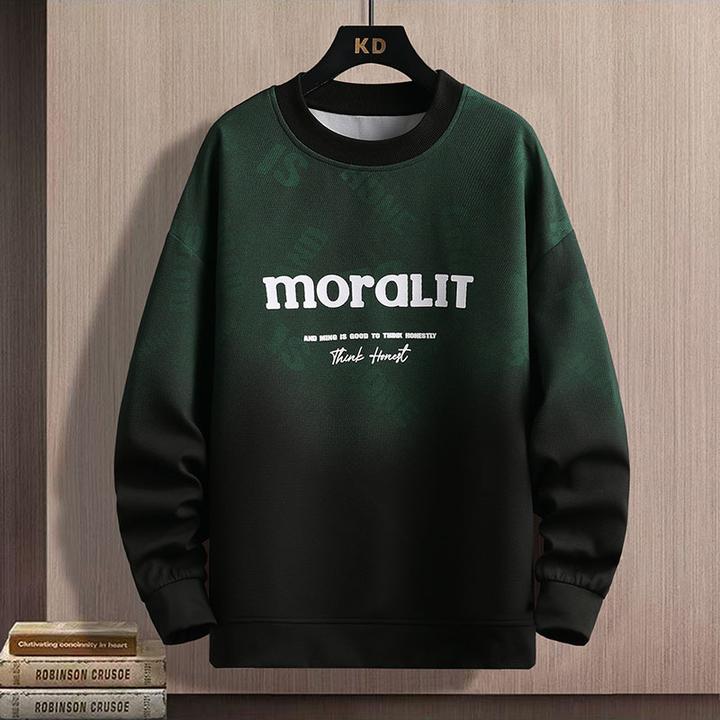 春秋季圆领长袖卫衣男孩初中学生T恤青少年大童打底衫帅气上衣潮