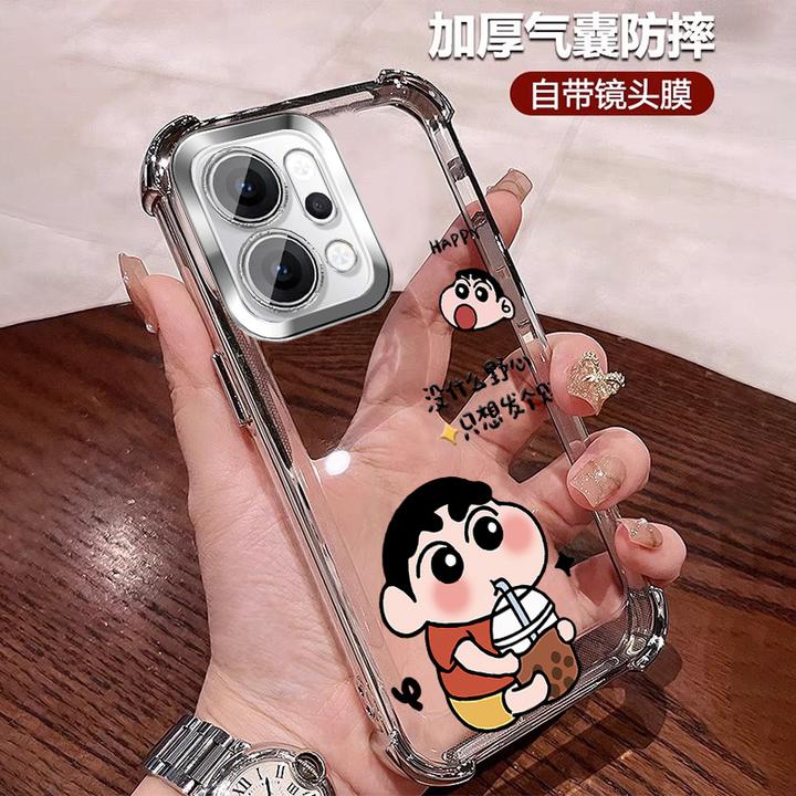 动漫风适用opporeno14手机壳女士四角防摔套14Pro自带镜头膜 卡通
