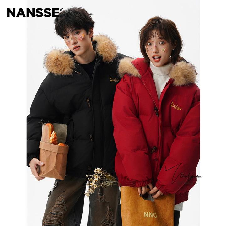 NANSSE/男势美式潮牌小众毛领棉衣男冬cleanft情侣装夹克棉服外套