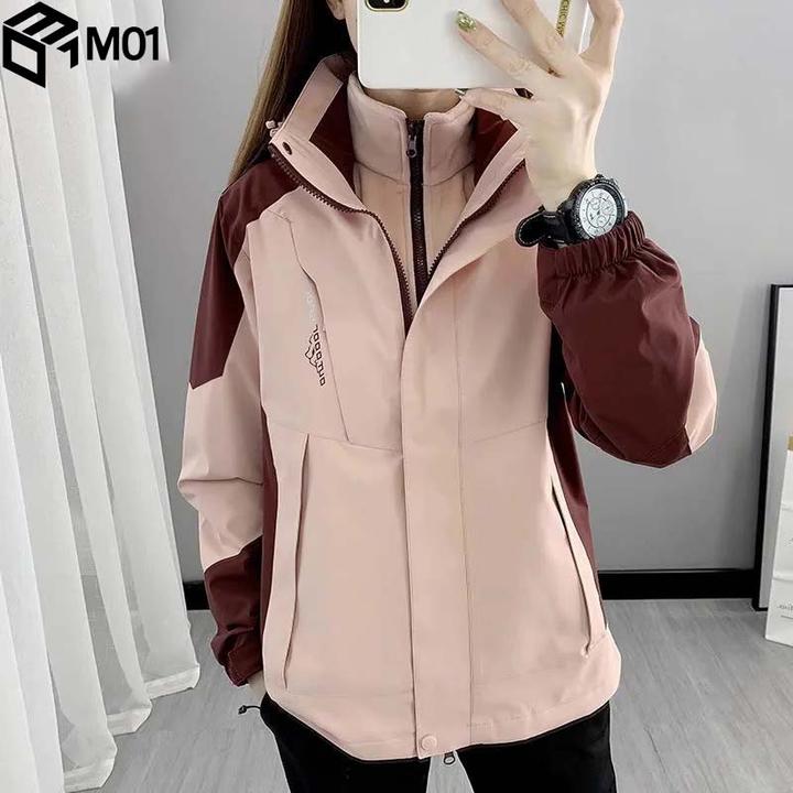 M01爆款冲锋衣女士秋季三合一2025新款小个子防风防水休闲外套