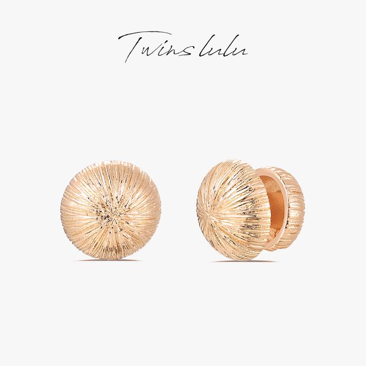 TWINS LULU镀K金秋上新气质精致纹理圆形耳环首饰秋上新TSL1500