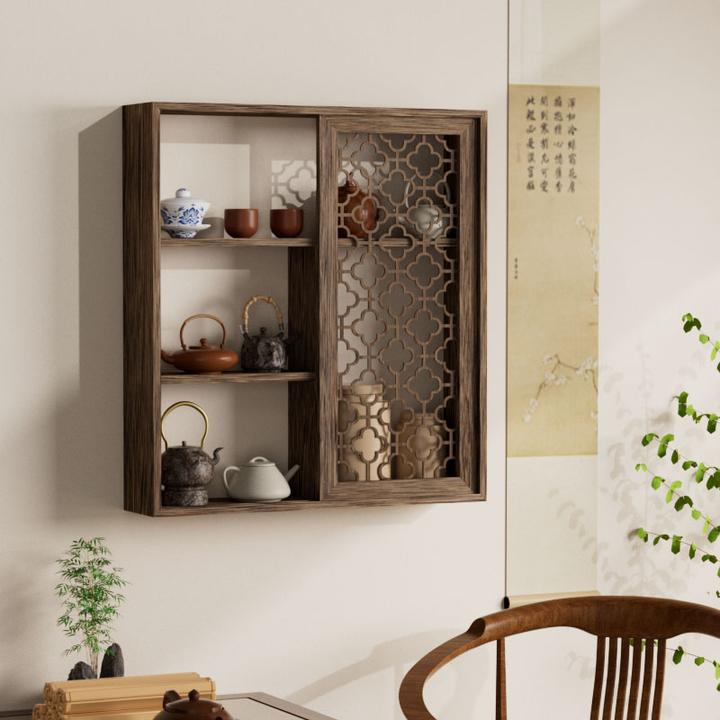 博古架置物架厂家处理新中式美观上墙茶壶展示架简约现代收纳隔断