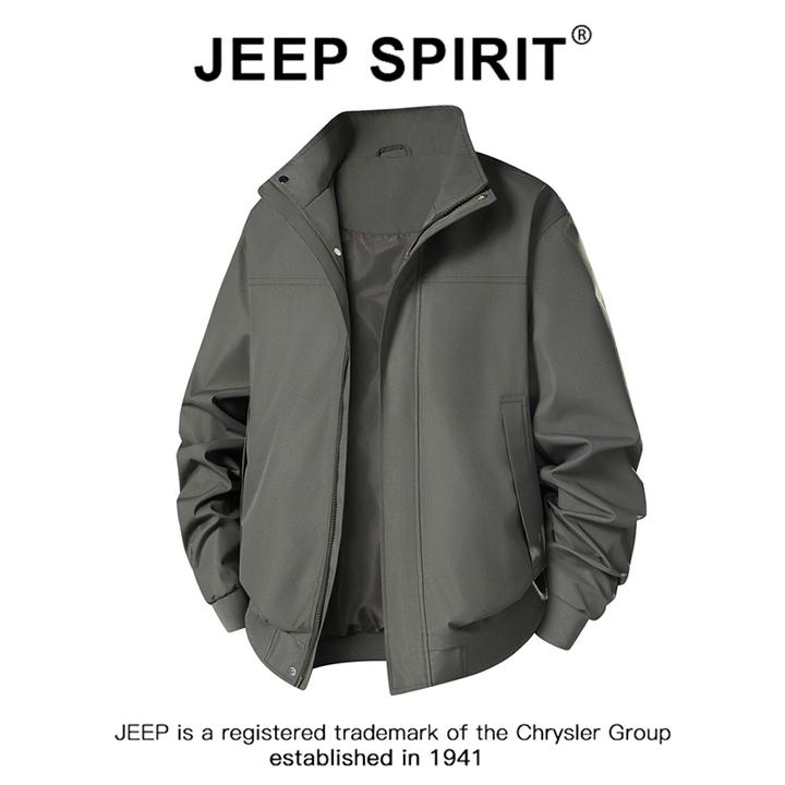 JEEPSPIRIT吉普户外立领风衣男潮流春秋薄款休闲夹克青少年外套