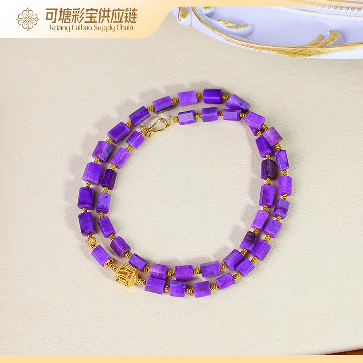 南非舒俱来 18K金 SS级 冰粉紫 舒俱来项链/KTCB-4716/多样性发一