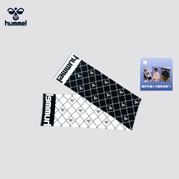 HUMMEL【展轩同款】轻奢时尚针织披肩围巾百搭秋冬简约潮流黑白保暖