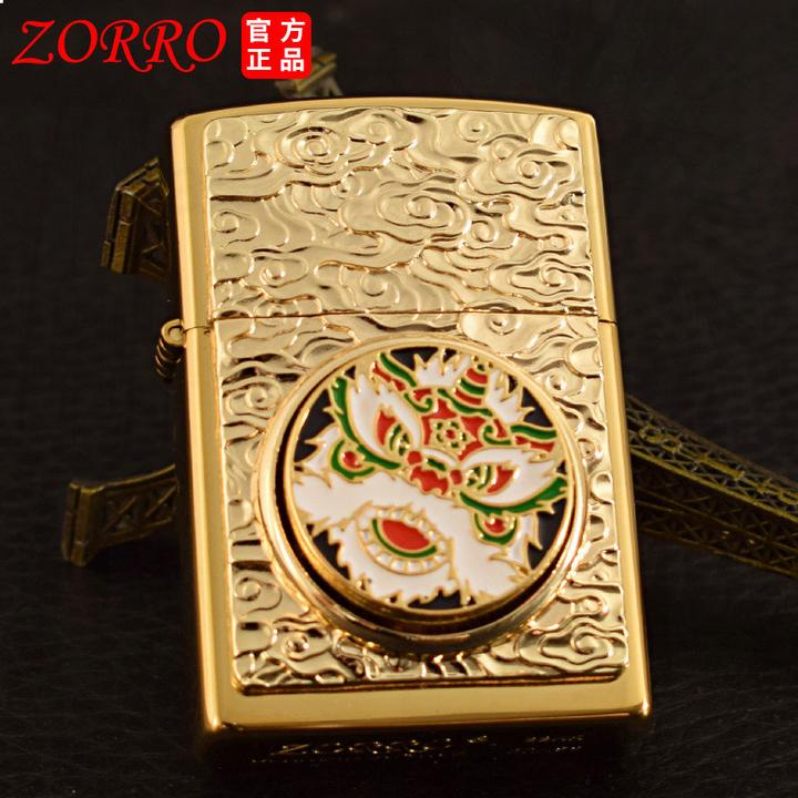 佐罗Z92160连体片醒狮砂轮打火机复古转盘把玩解乏工艺品批发a