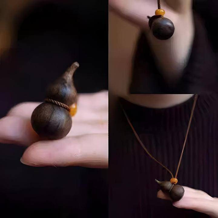 铜木质项链  新中式福禄葫芦吊坠项链女高级禅意毛衣链百搭锁骨链