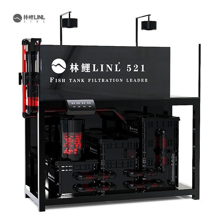 林鲤LINL新款鱼缸底滤过滤系统整套工业风流底滤过滤器化床虹吸
