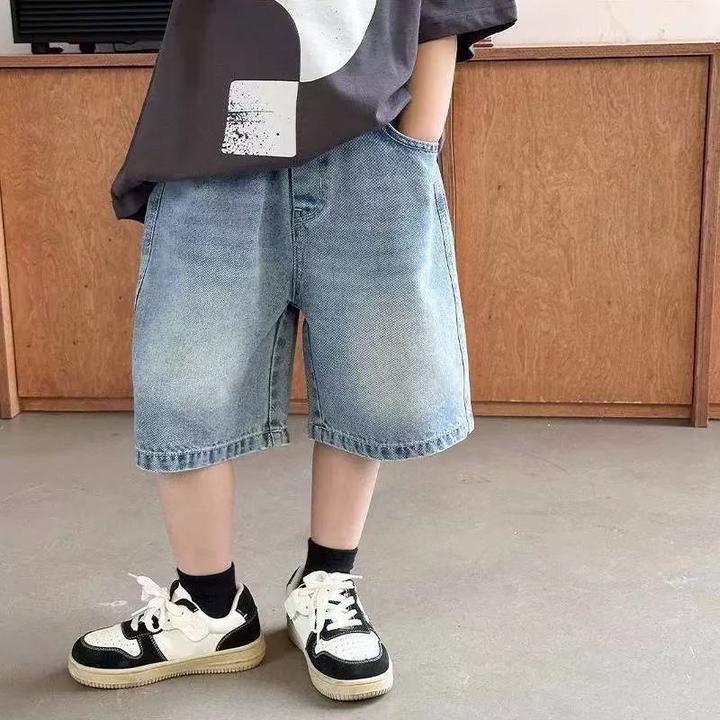 儿童夏季薄款牛仔纯棉短裤中大童宽松休闲百搭中裤男童新款五分裤