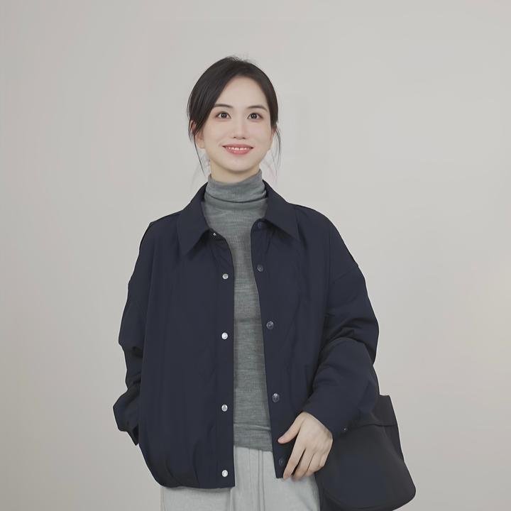 小禾【格格羽绒】90白鸭绒翻领复古学院风减龄轻薄短羽绒服