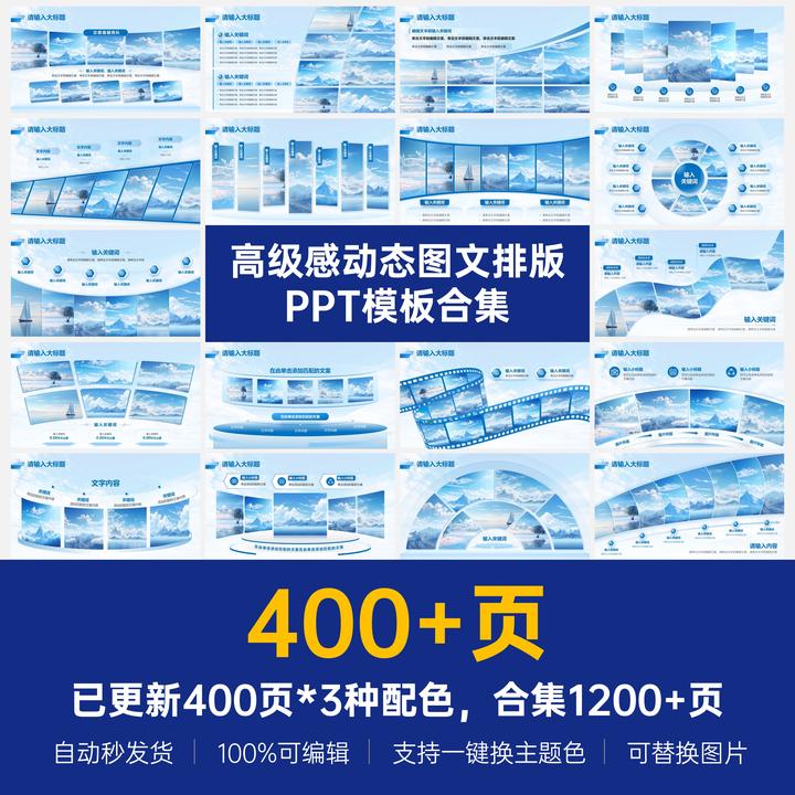 400+页高级感图文排版PPT模板