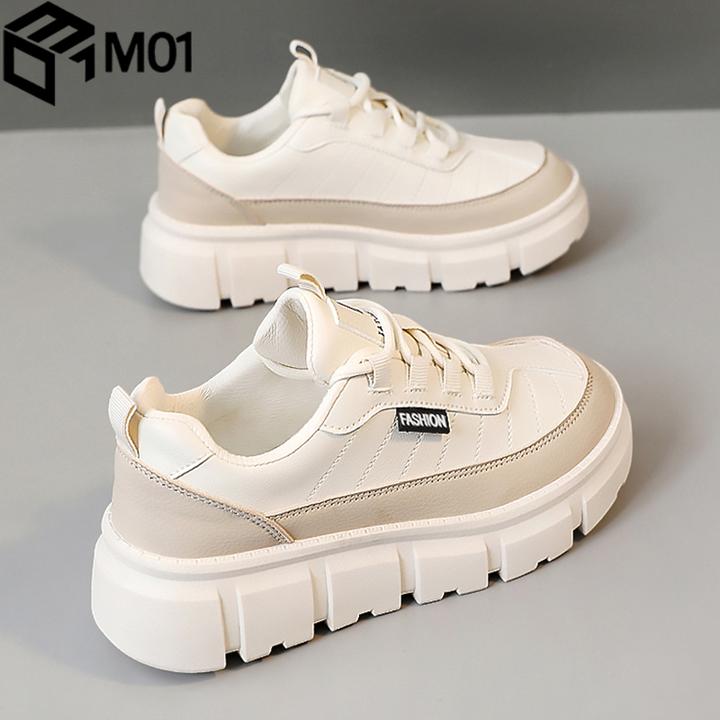 M01运动鞋女松糕厚底小白鞋2025新款秋季小个子增高休闲百搭板鞋