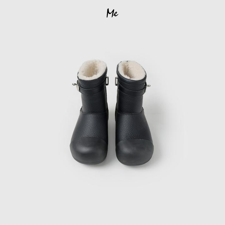 ME【凯扣加绒豆豆靴（防雪不湿）】重磅荔枝纹小牛皮鞋子MESA4866