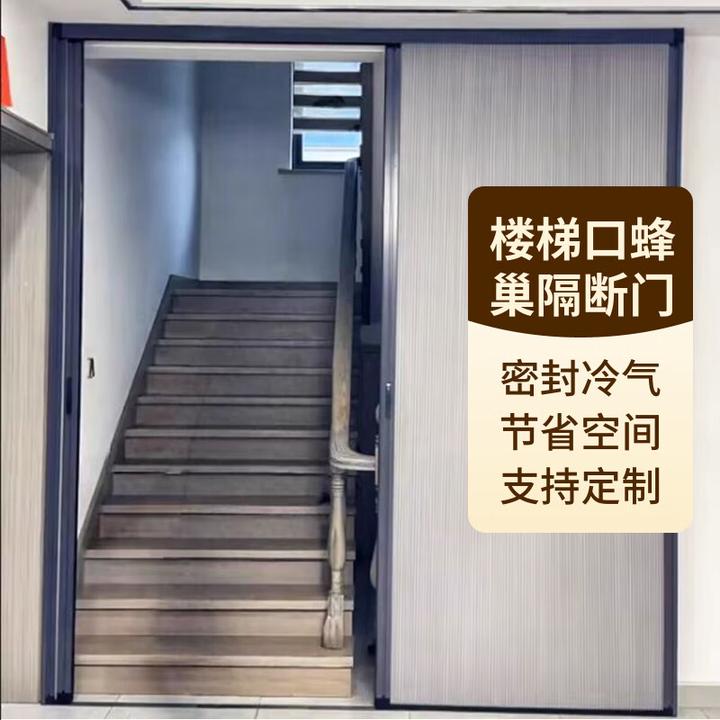 蜂巢折叠门无轨铝合金楼梯移门卧室厨房空调门帘免打孔卫生间隔断