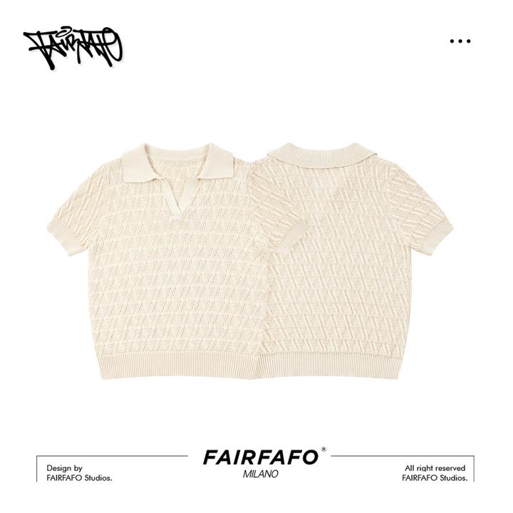 FAIRFAFO林肉肉【字母提花翻领上衣】MK5MA0356休闲春夏设计感上衣