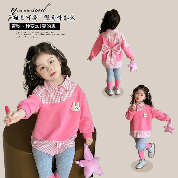 长袖儿童新款宝宝女儿服分体童装爆款套装韩版春秋其他女童中小童