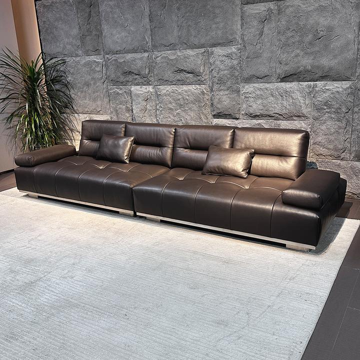 【伊久】原创专利款-布拉格沙发客厅意式多功能青皮大平层横厅沙发