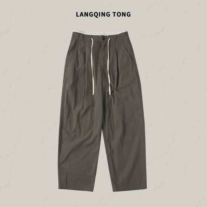 LANGQING 抽绳休闲束脚裤160137/160138#