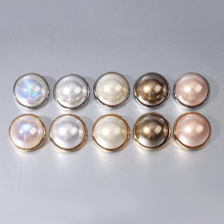 小香风珍珠金属纽扣大衣毛衣外套高档圆形扣子女上衣扣子纽扣